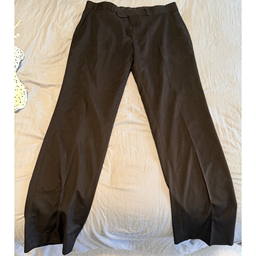 Men's Perry Ellis Portfolio Black Dress Pants Regular Straight Twill 34 x 32